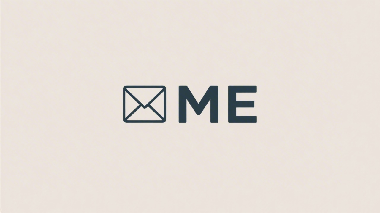 Simple flat logo showing the initials M and E in a clean sans-serif style with a small envelope icon, designed for easy recognition and minimal detail.